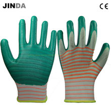 U209 Zebra-Stripe Green Nitrile Coated PPE Guantes